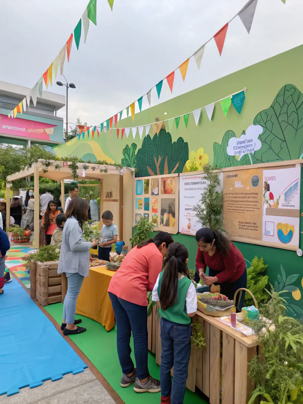 A vibrant community workshop where participants learn about sustainable harvesting practices and the importance of biodiversity conservation.